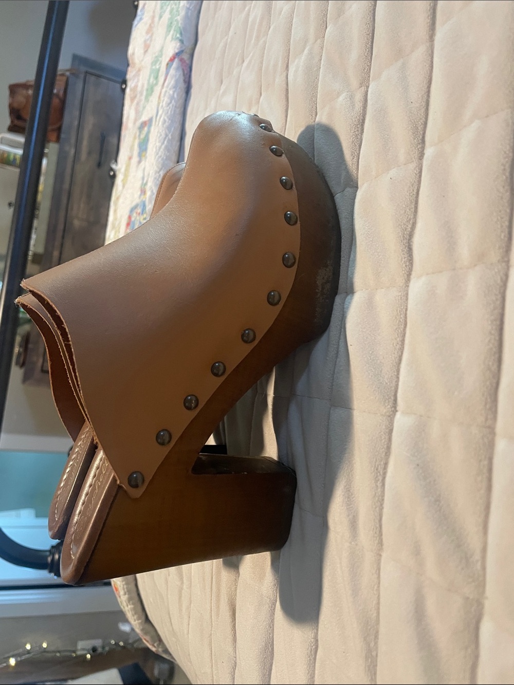 Seychelles Tan Leather Clogs